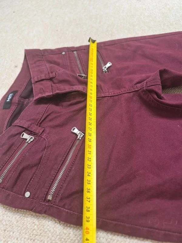 Jeans Slim Mim Burdeos Detalles de Cremallera Talla 36 – photo 7